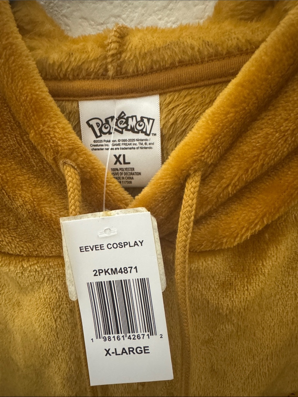 Pokemon Eevee Cosplay Hoodie - Mustard Yellow - Picture 2 of 7